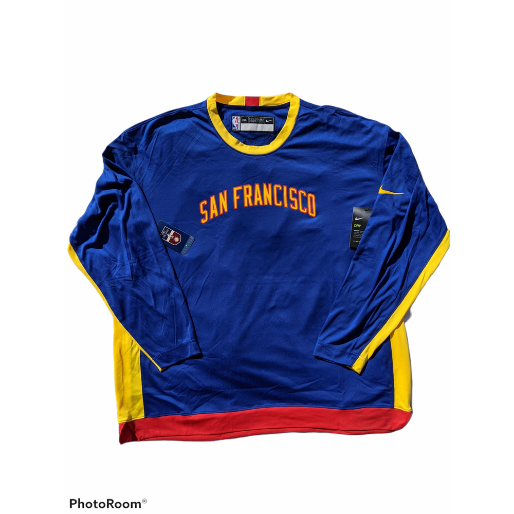 NBA Authentics Nike HWC Warriors Team Issue Retro Warmup Shirt
